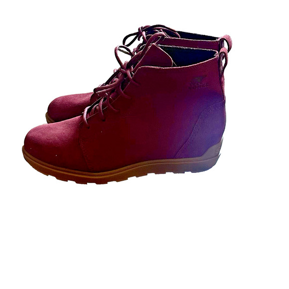 NWT Sorel Evie II Lace Waterproof Suede Wedge Bootie Women’s Sz10 Quiet Luxury - Picture 4 of 8